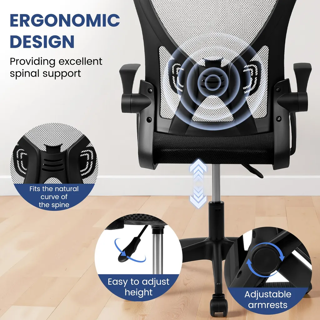 Chaise de bureau ergonomique xDays avec appui-tête et dossier en maille - 4