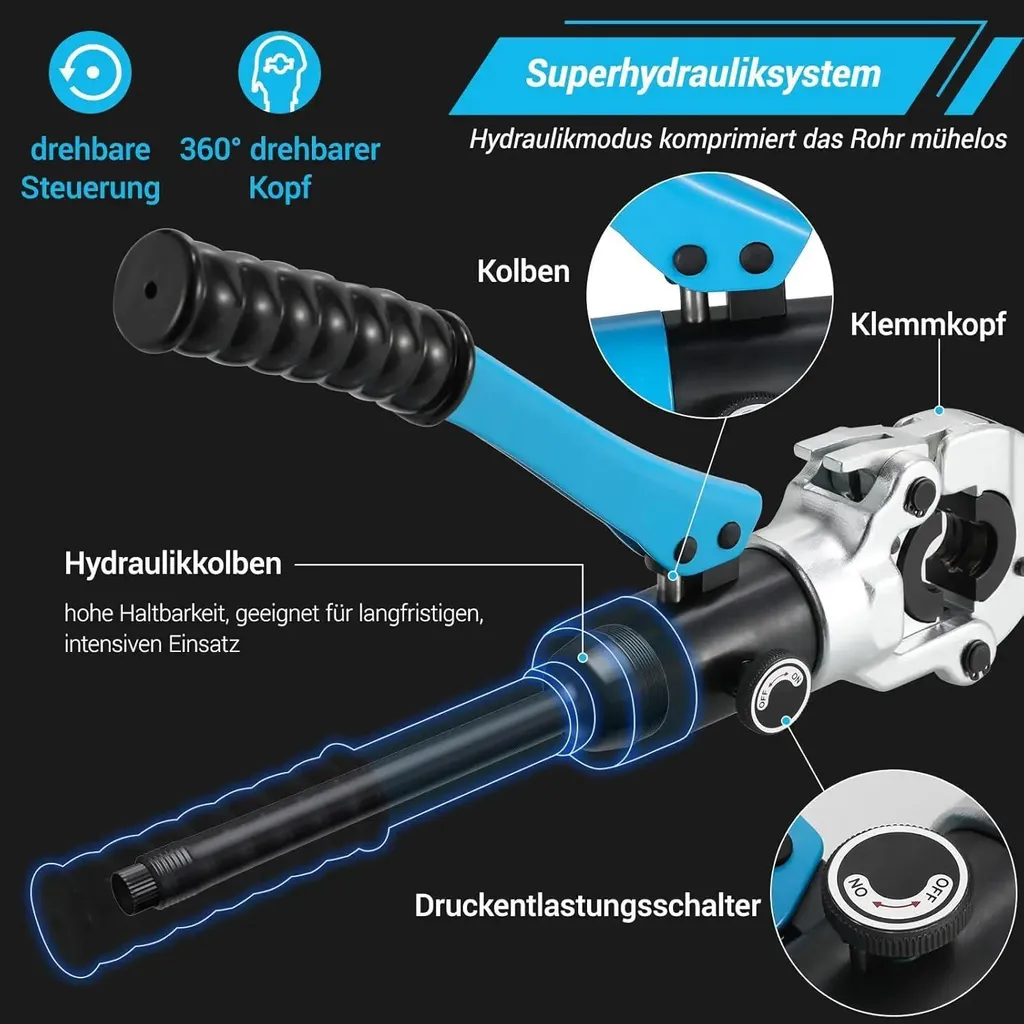 Presse à sertir les tubes multicouche et PEX avec inserts TH 16 à 32 mm - 3