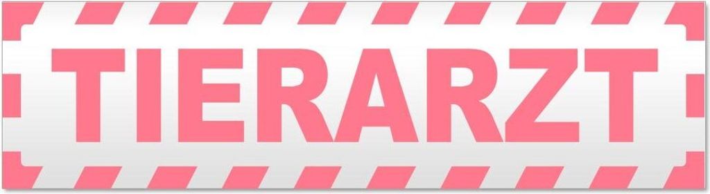 Kiwistar - Autoaufkleber - Hellrosa - 30 x 8 cm - Tierarzt gestreift - Hinweis Aufkleber Sticker für Auto, Kfz, Fahrrad, PKW, LKW