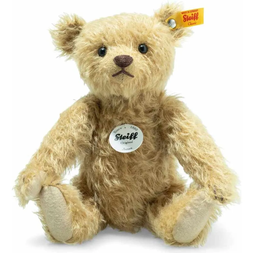 Ours Steiff James 000362 mohair beige 26 cm : objet rare collection