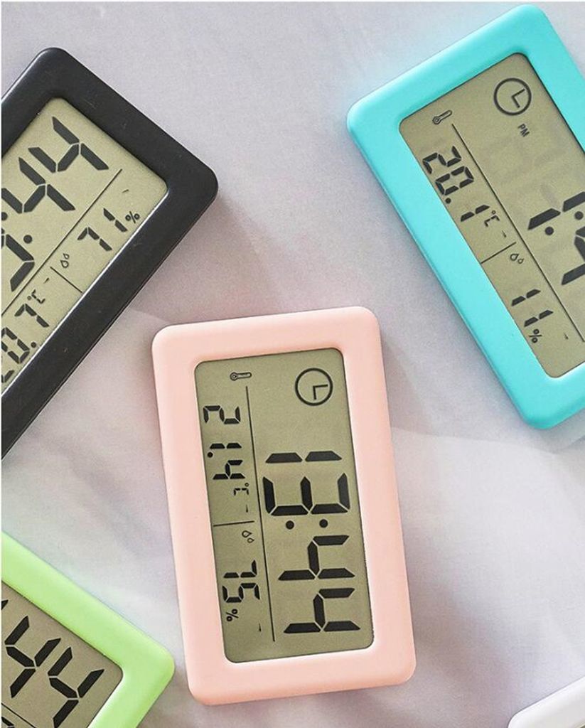 Mini Digitaluhr Mit Magnet - Zeigt Zeit, Temperatur & Luftfeuchtigkeit An