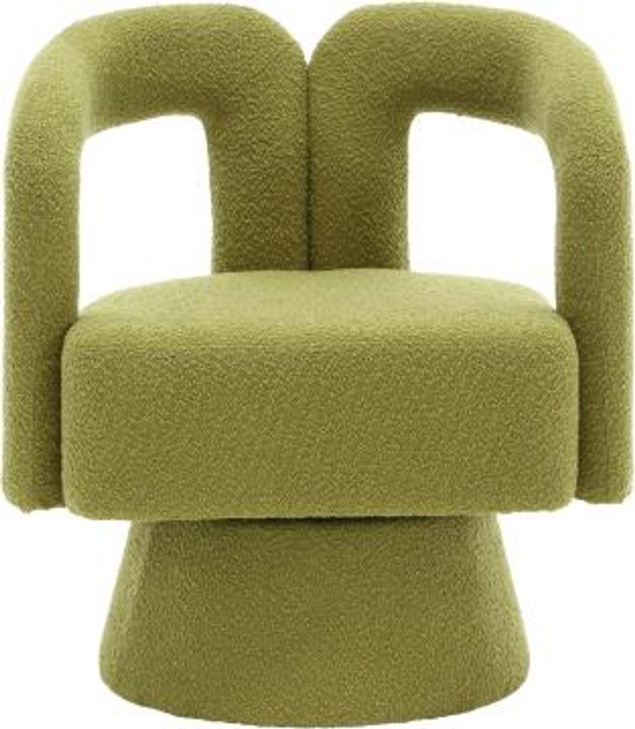 360 Grad Warteraeume Oliv 67x55x74 cm drehbare Kuschelfass-Akzentstuehle runde Sessel mit breiter Polsterung flauschiger Stoffsessel Schlafzimmer B...