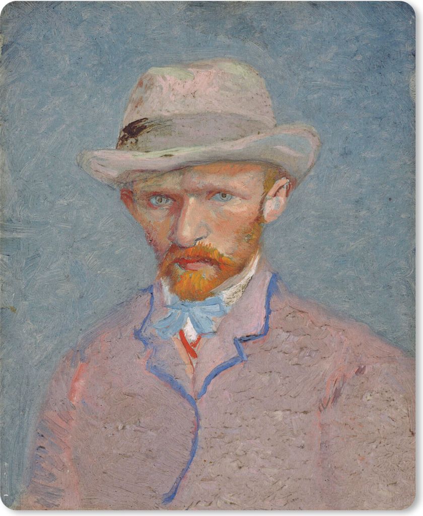 MuchoWow Mauspad Mousepad Selbstporträt - Vincent van Gogh 19x23 cm - Mousepads - Maus Mat - Pad - Mausunterlage - Mauspads - Spielen