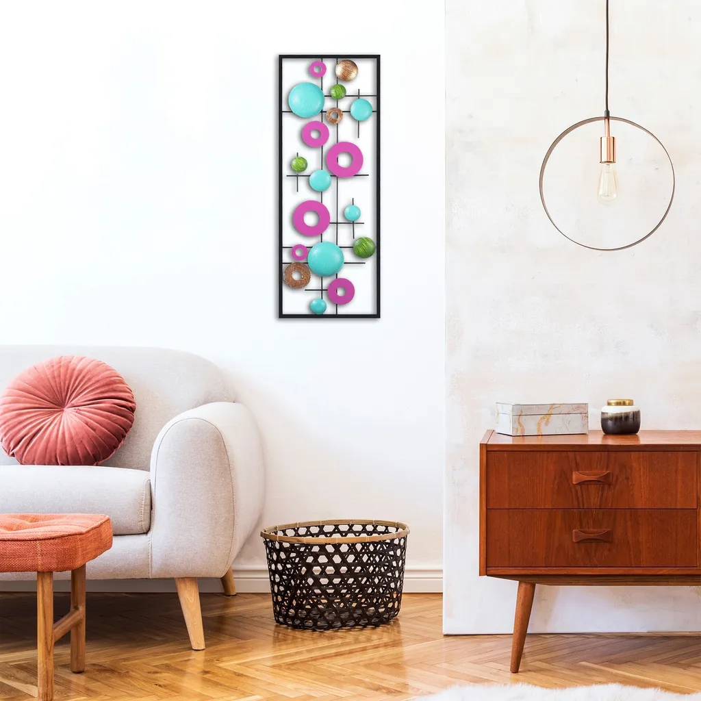 Wall Decor Metallo Wallity Antico TNL1606 Colorato 74x28 cm