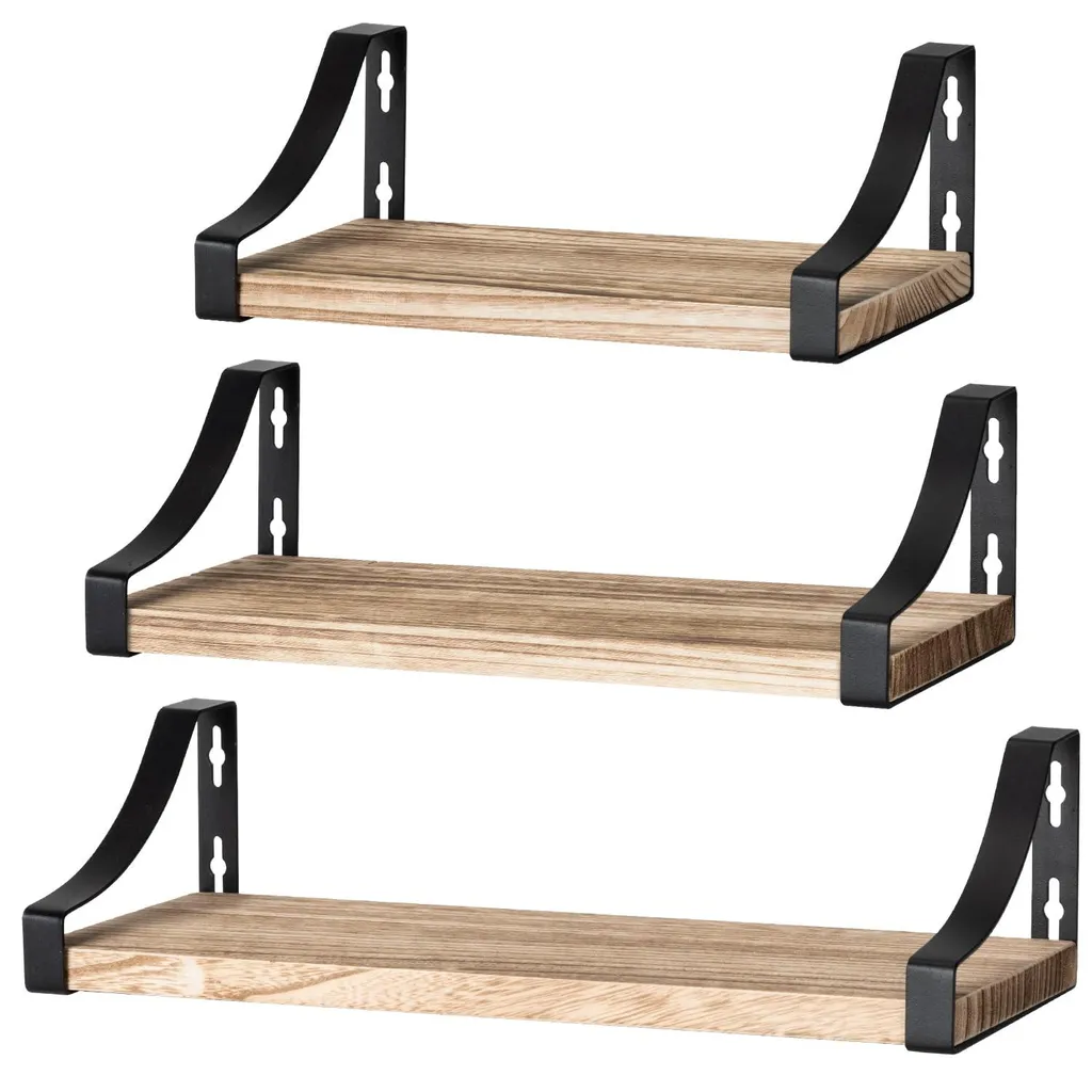 Étagères Murales de Rangement pour Cuisine et Bureau, Lot de 3 Pièces