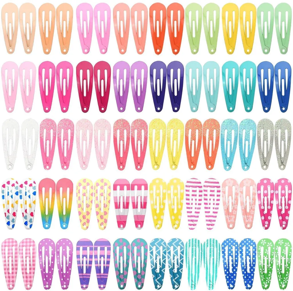 Fermagli a Scatto 3cm Metallo per Ragazze - Stock 80 Pezzi Qualità