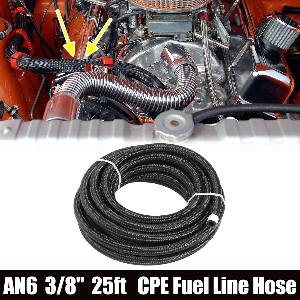 Ligne de Carburant AN6 Tressée pour Circuit d'Huile et Essence - 25 Pieds