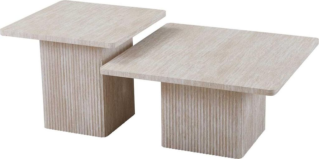 Couchtischset Destiny | 60 x 60 x 52 cm / 80 x 80 x 42 cm | Beigefarbenes Design