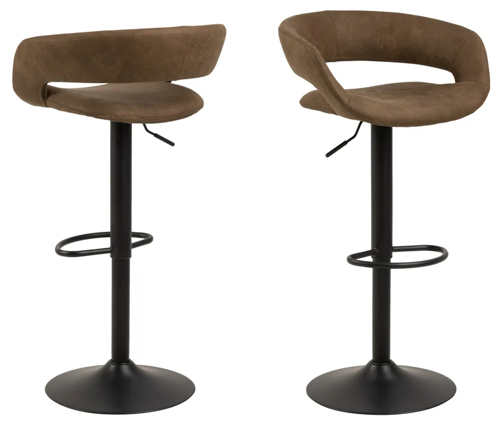 Grace Tabouret de bar marron : élégance vintage pour votre îlot central