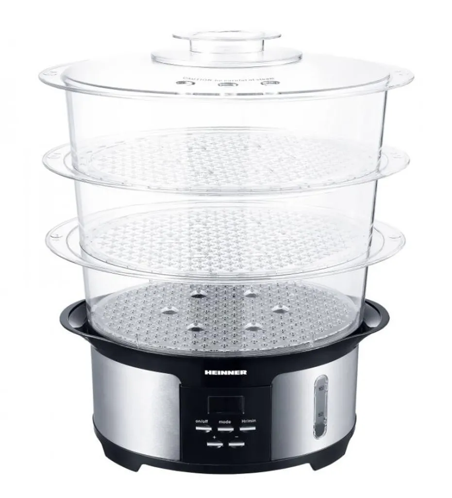 Cuiseur vapeur Heinner 1000W avec grande capacité 12L et design Inox