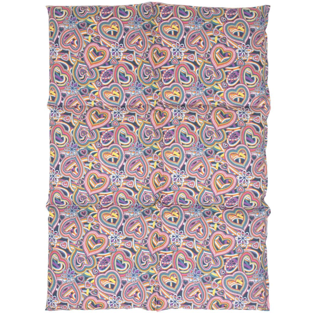 Kirschkernkissen groß 6-Kammer 40x30cm - Bio-Stoff "Psychedelic Heart" - Wärmekissen Körnerkissen