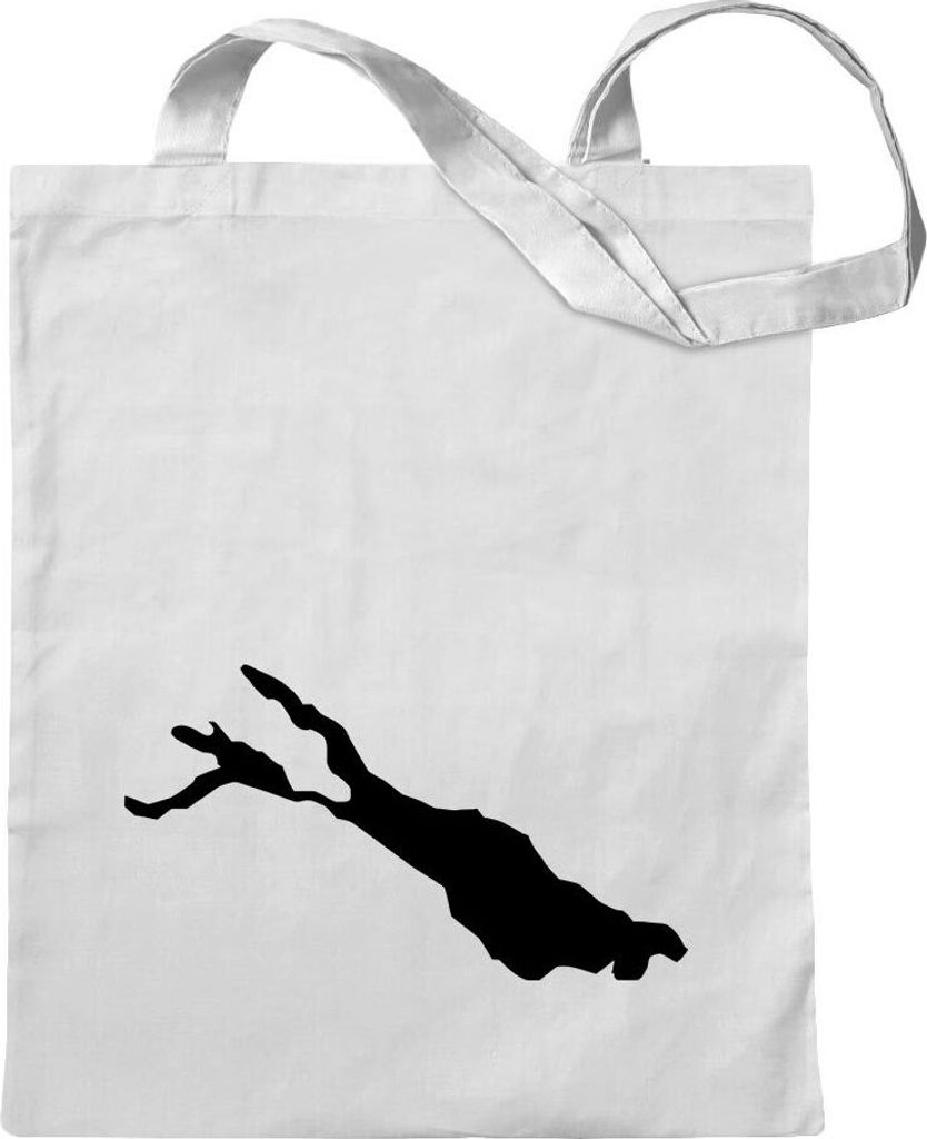 Kiwistar - Baumwolltasche - weiss - Bodensee - Deutschland - See - Tragetasche Stoffbeutel Umhängetasche langer Henkel