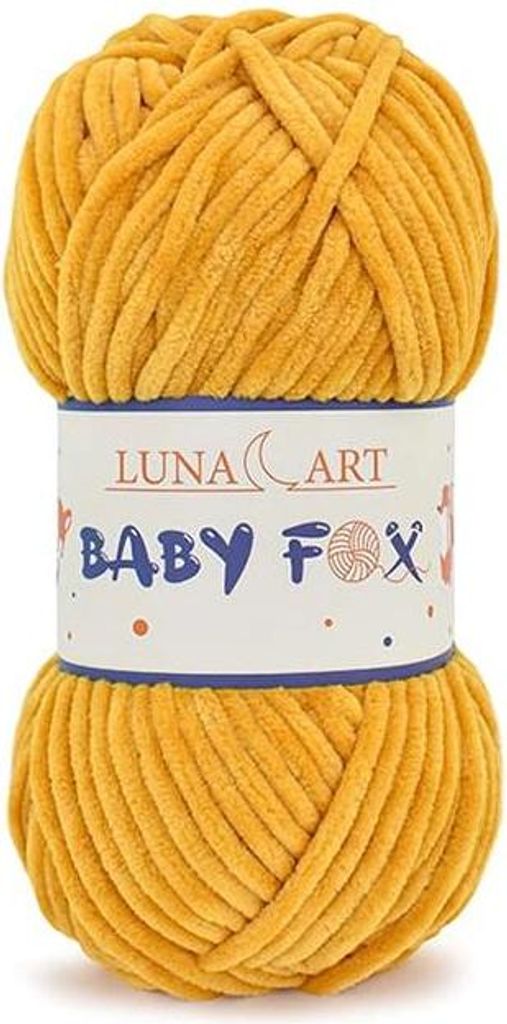 Luna Art Baby Fox Wolle - Weiche Polyesterwolle in Gelb, Ideal für Kinderartikel