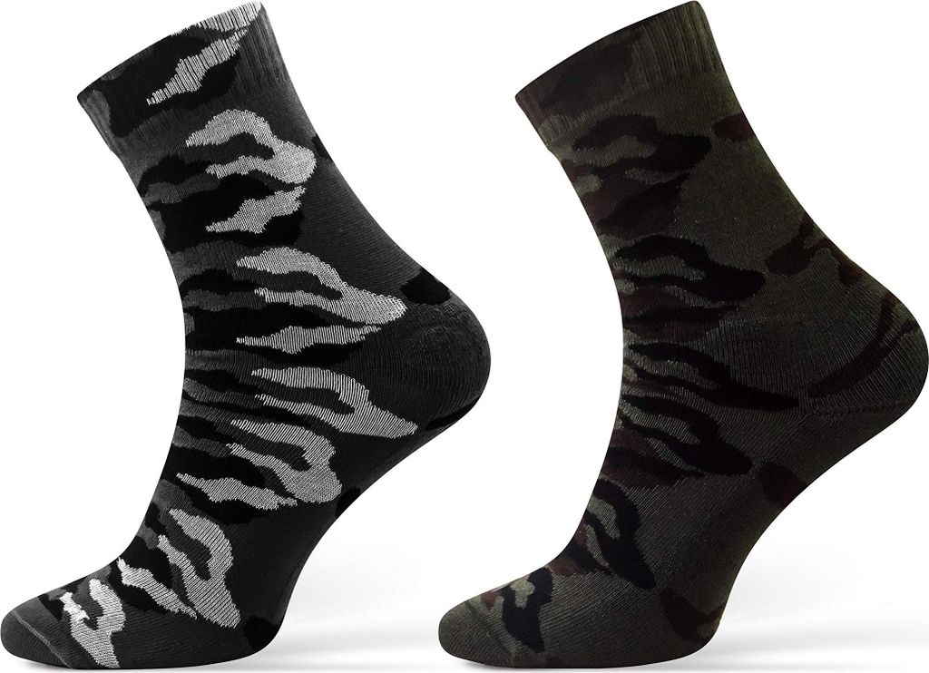 sesto senso Militär Socken 1 oder 2 Paar Baumwollsocken Camo Wandersocken in Militärfarben Army Sportsocken zum Angeln Jagen - HUNTING 38-40 2 pa...