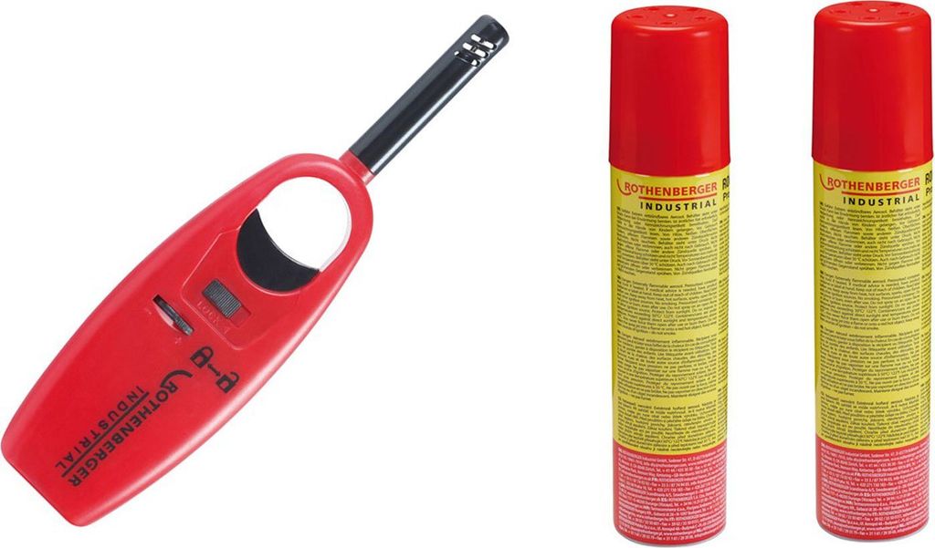 ROTHENBERGER Industrial Gasanzünder Mini inkl. 2x Rofill Gas 100 ml - 1500005168