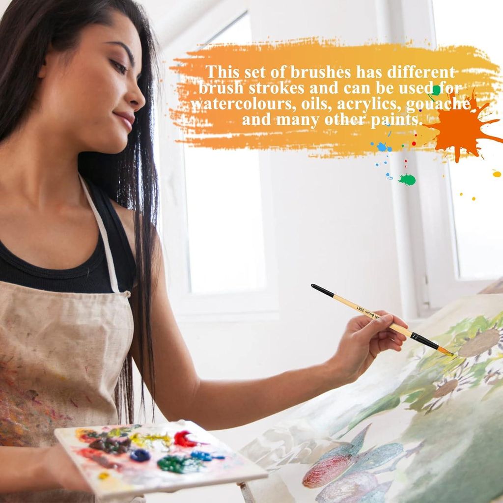 Kunstpenselen Set - 32 Stück - Nylon Pinsel für verschiedene Techniken