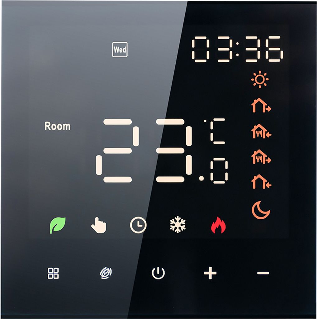 Smart Thermostat 16A Digital programmierbares LCD-Display Touchscreen Fussbodenheizung Temperaturregler Digitaler intelligenter Wandthermostat fuer...