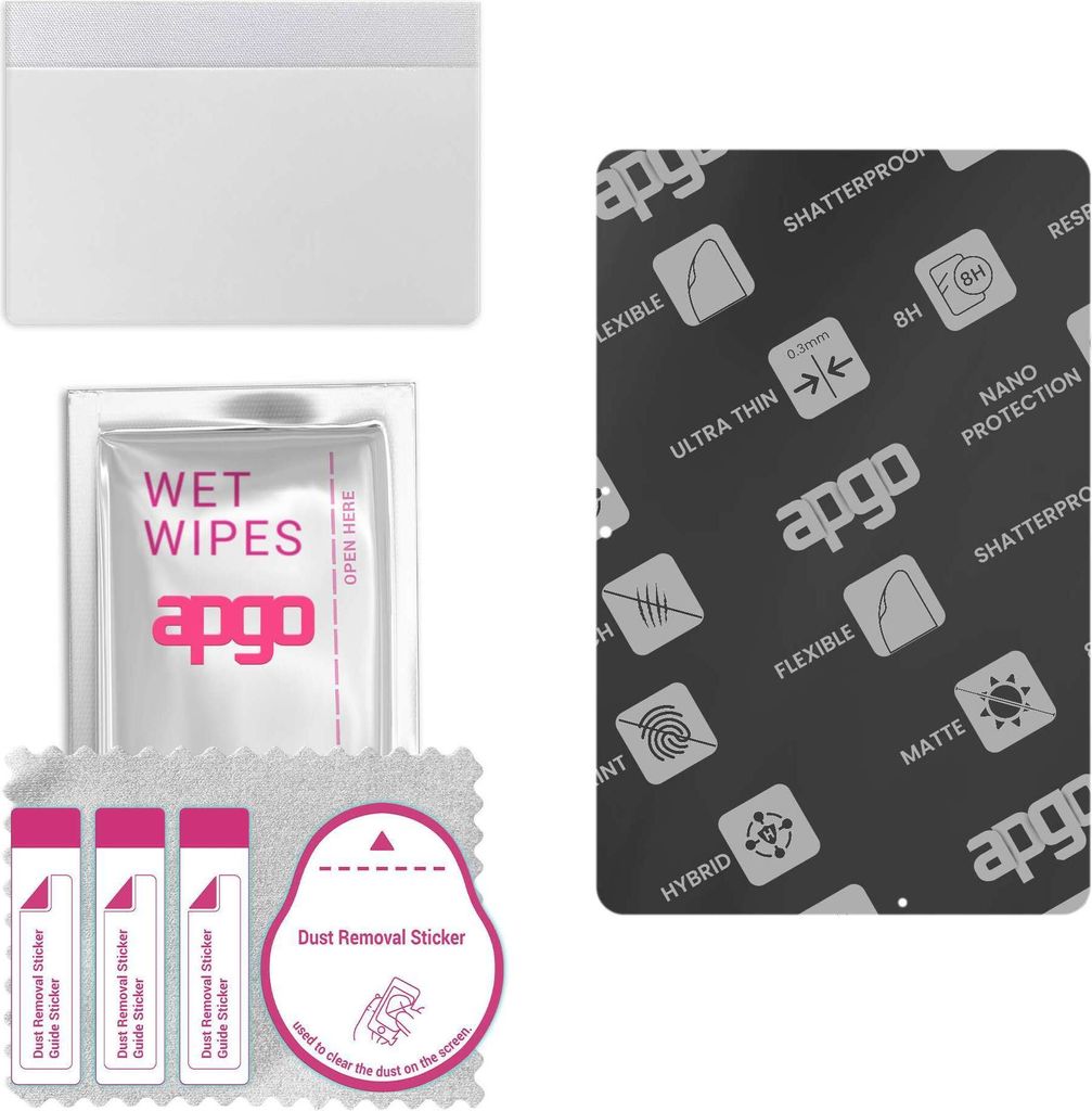 apgo Hybrid Schutzglas, Matt, kompatibel mit Samsung Galaxy Tab S7 FE 5G, Flexible Nano Glass, toller Ersatz für Hartglas, kratzfester Displayschu...