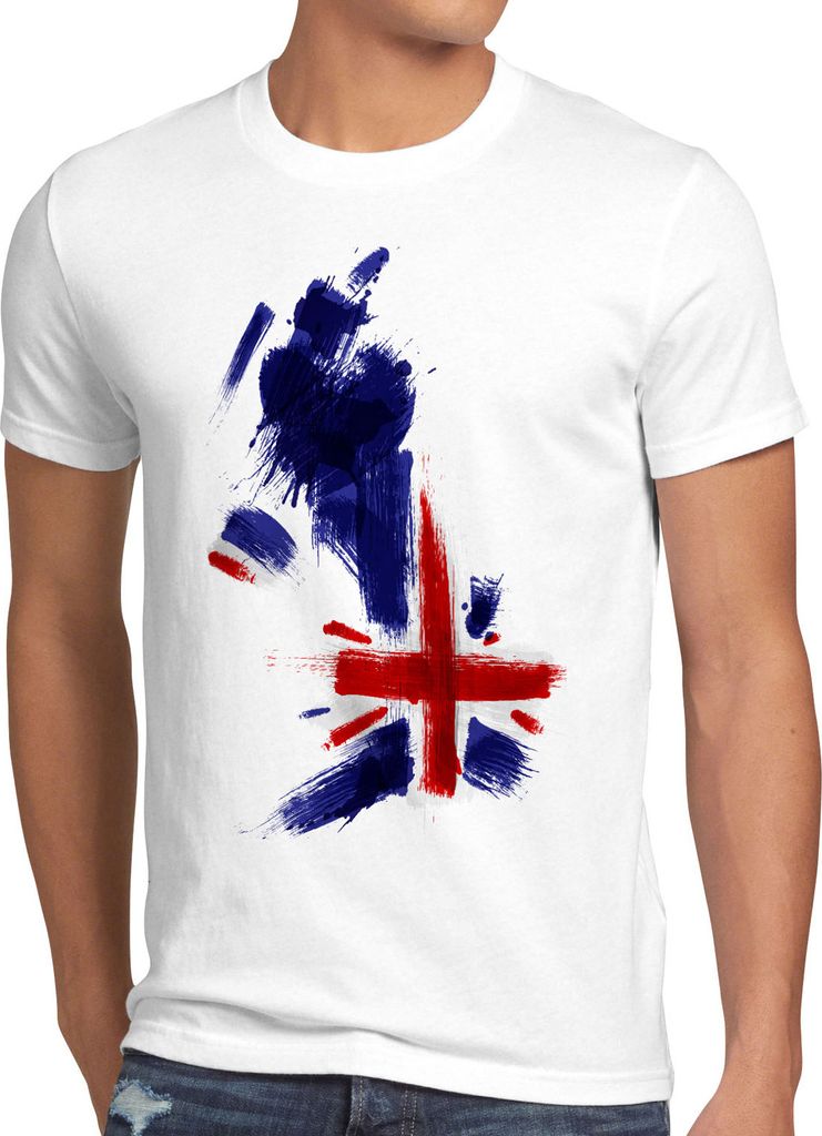 BaumwolleCloud Flagge England Herren T-Shirt Fußball Sport Great Britain WM EM Fahne