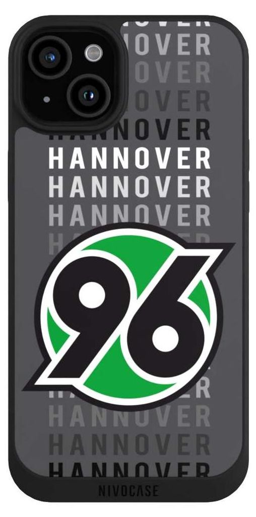 NIVOCASE Handyhülle für Apple iPhone 15 Plus Hülle NIVOpure Case Schwarz H96 Hannover 96 Offizielles Lizenzprodukt