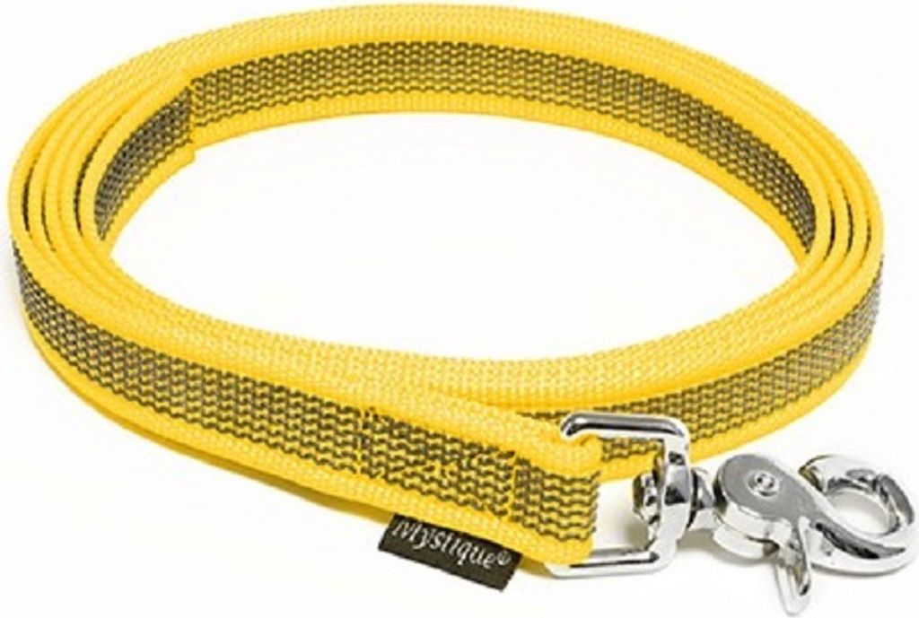 Mystique Gummierte Leine 20mm ohne Handschlaufe Scherenkarabinerhaken gelb 3m