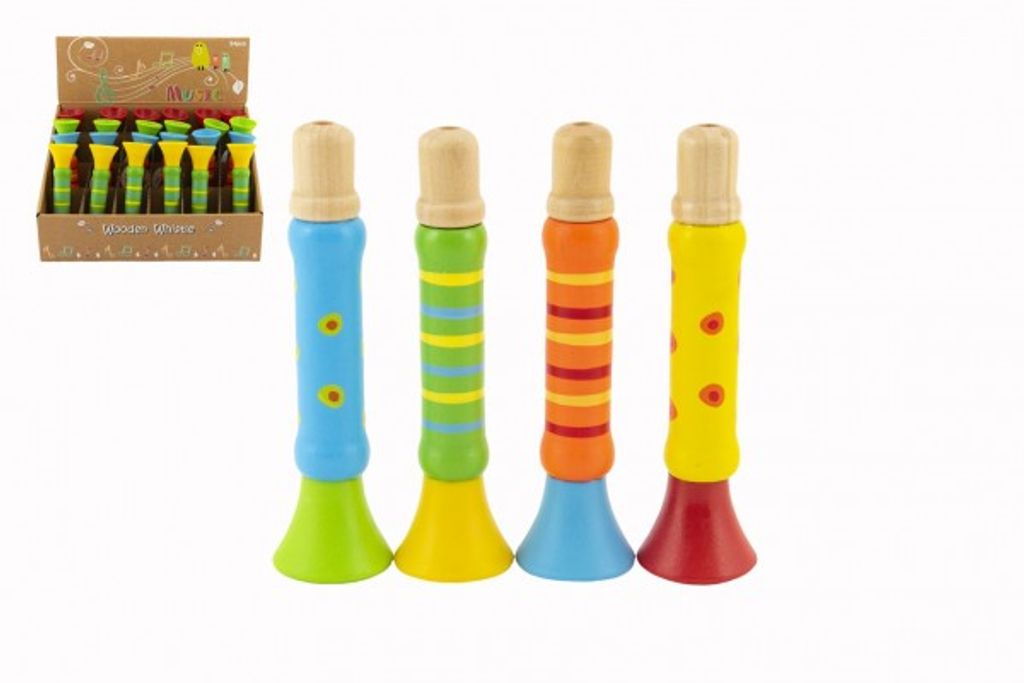 Sifflet en bois coloré 12 cm 4 couleurs 18m+ Image du produit 