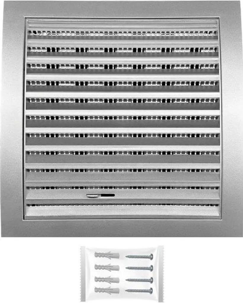 Aérateur mural 190 x 190 mm avec grille anti-insectes pour façade extérieure