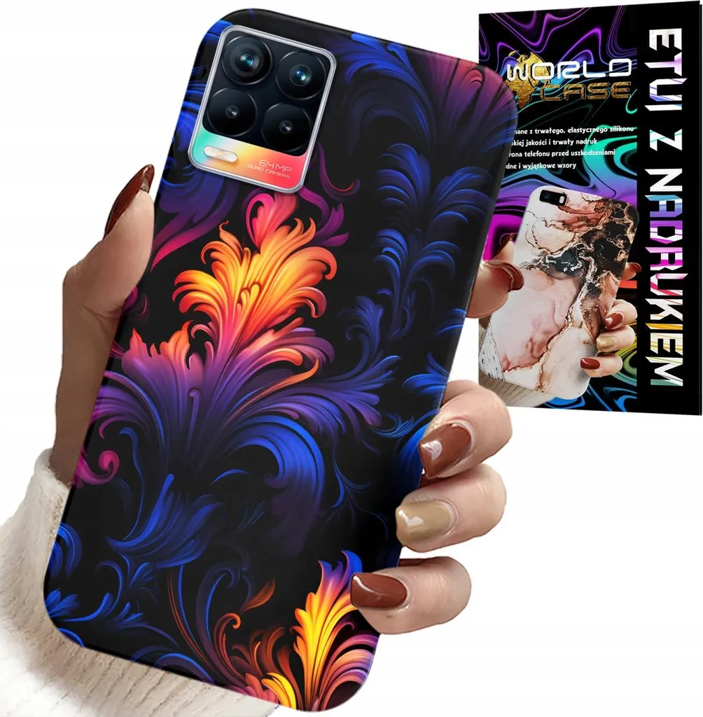Custodia Realme 8 / 8 Pro con Motivi Astratti e Pellicola Protettiva