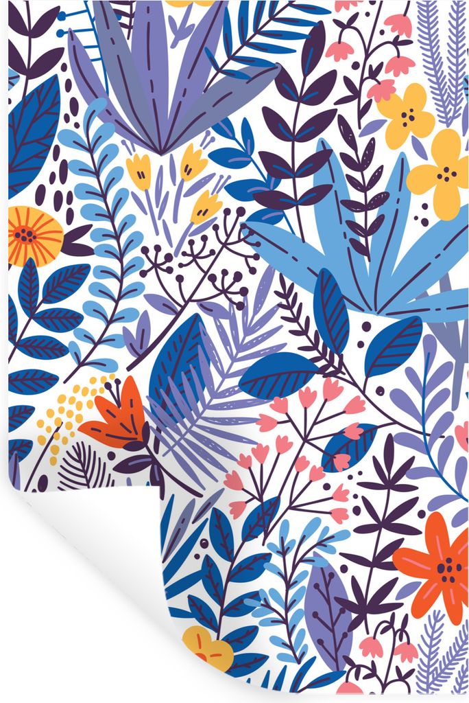 MuchoWow Wandtattoo Wandsticker Wandaufkleber Sommerzeit - Natur - Muster 20x30 cm Selbstklebend und Repositionierbar - Sticker - Dekorfolie