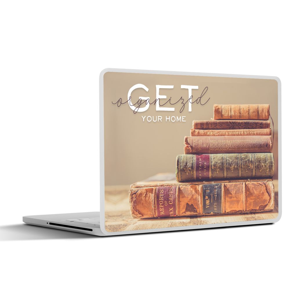 MuchoWow Laptop Aufkleber Sticker Cover Sprichwörter - 'Organisiere dein Zuhause' - Zitate 32.5x23.5 cm - Sticker für Laptop - Selbstklebend