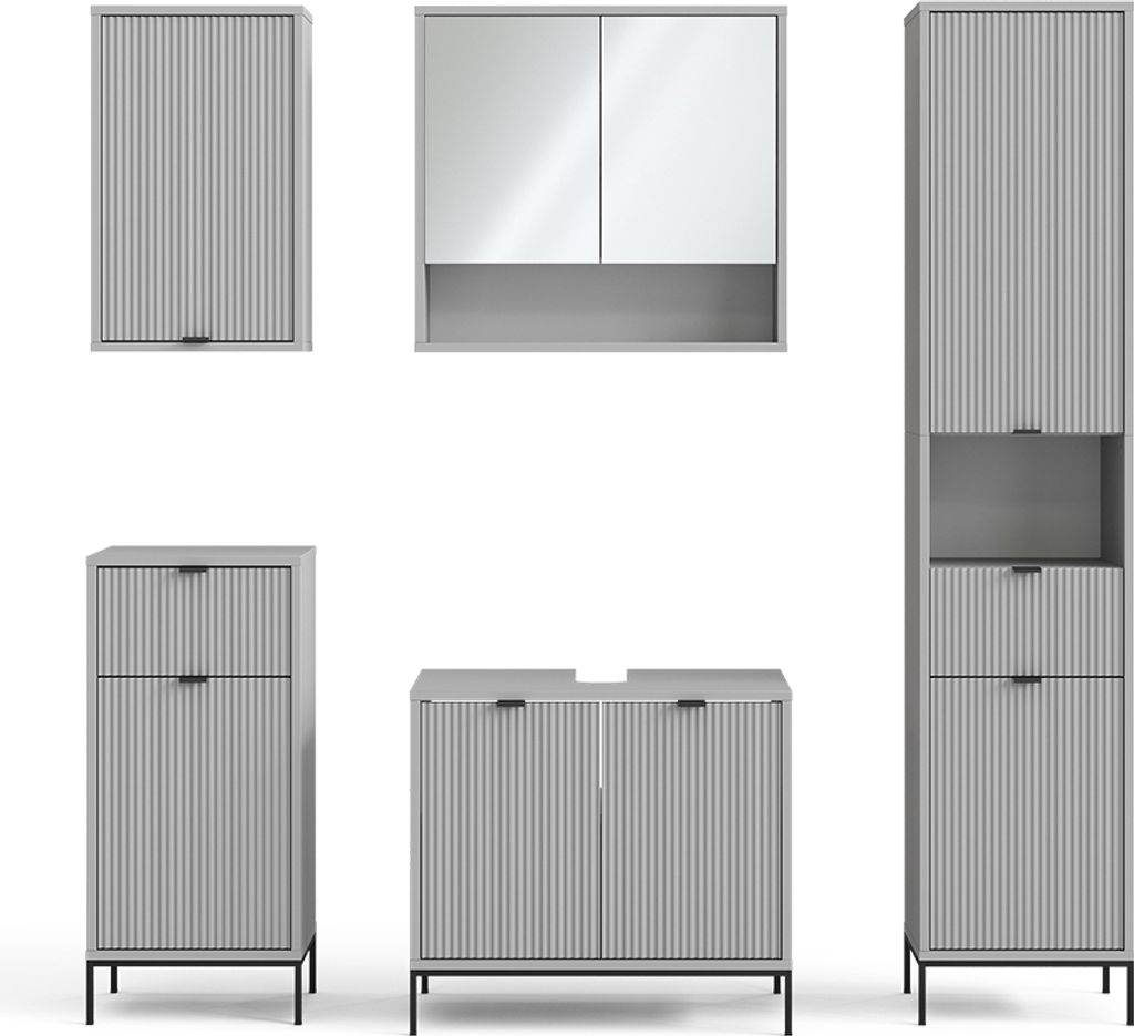 Badmöbel-Set Vicco Eliza Grau 5 Teile, Model 40707