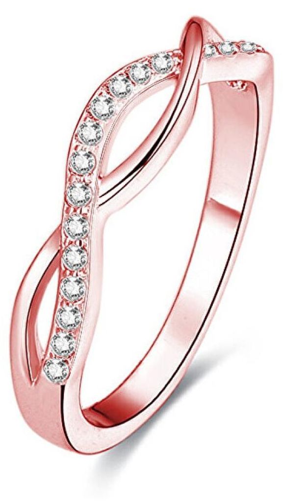 Pink gold plated silver ring with AGG191 crystals - Circuit: 60 mm