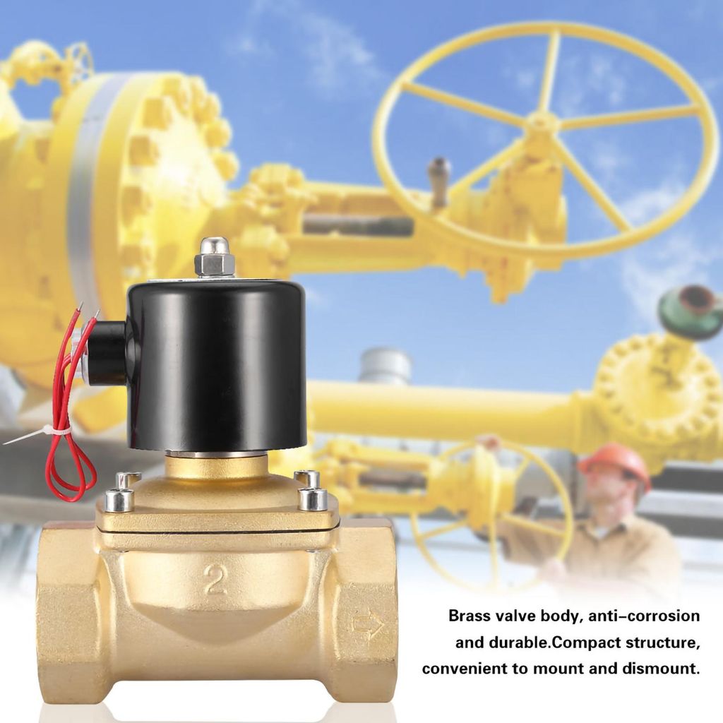 DN50 2" Zweiwege-Magnetventil aus Messing, normalerweise geschlossen, 220 V AC