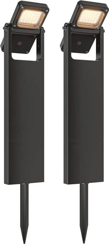 Lanterne Solaire Jardin Inclinable IP54 : Éclairage Sans Fil 3000K Noir