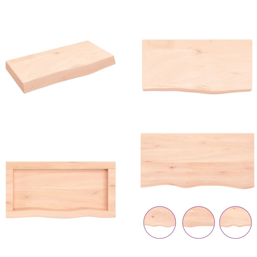 vidaXL Wandregal 60x30x(2 6) cm Massivholz Eiche Unbehandelt - Wandregal - Wandregale - Lagerregal - Schwebendes Regal