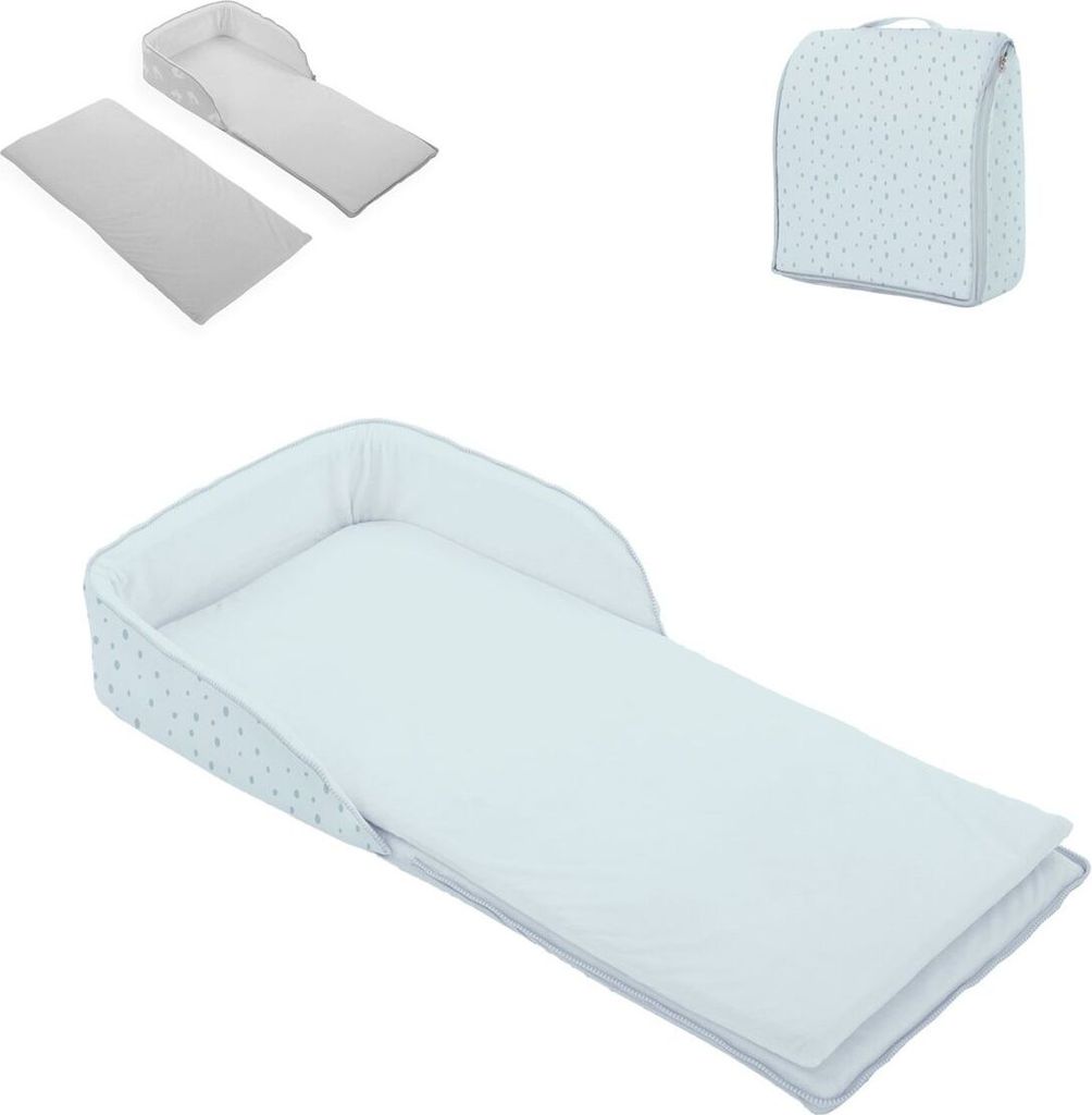 Kikkaboo tragbares Babybett 2 in 1 Rucksack Matratze verstellbare Gurte faltbar blau