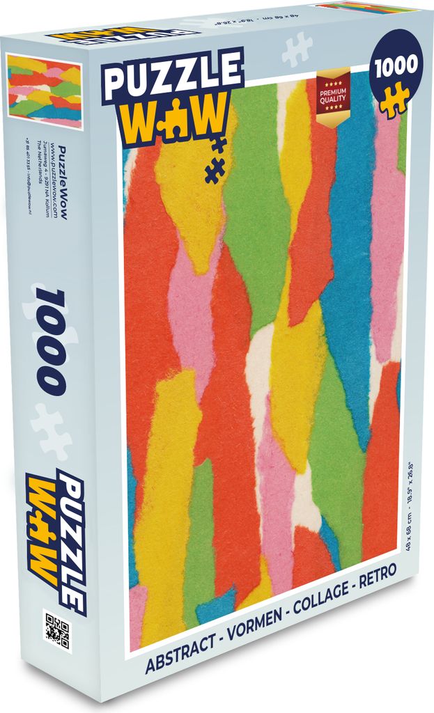 MuchoWow Puzzle 1000 Teile Abstrakt - Formen - Collage - Retro - Spielzeug - Alt und Jung - Spiele - Puzzeln