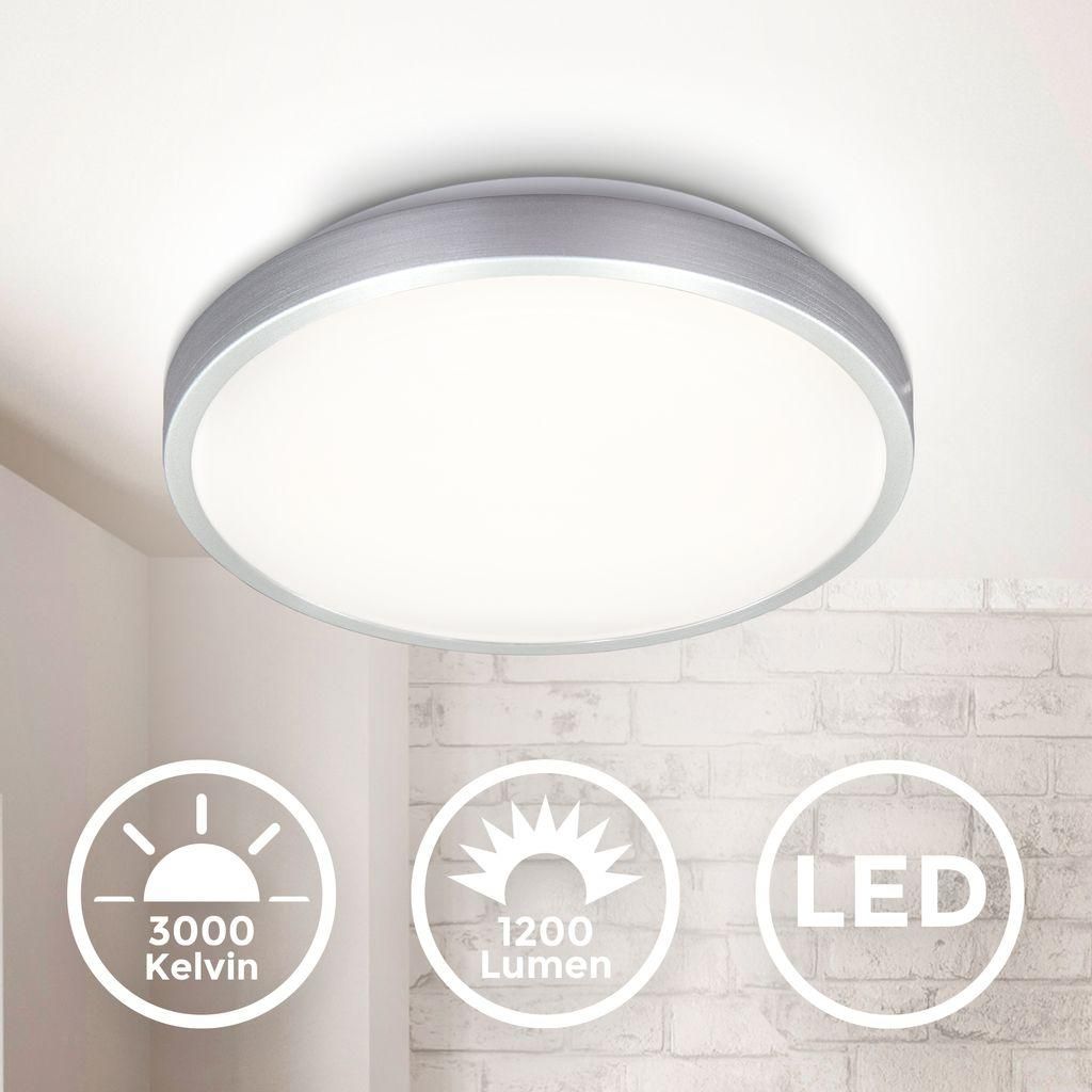 B.K.Licht LED Deckenleuchte Silber/Titan rund Ø29cm 12W Produktbild 
