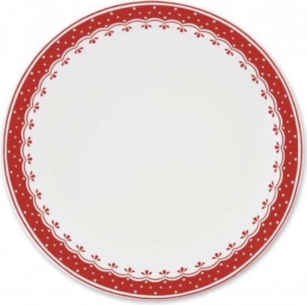 Leander Talíř mělký, 26 cm, HyggeLine, červená, Leander, český porcelán