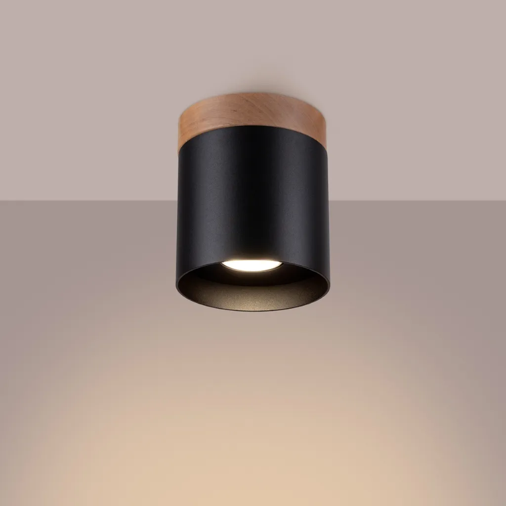 Plafonnier RIF Noir : Éclairage Compact pour Petits Espaces 1xGU10