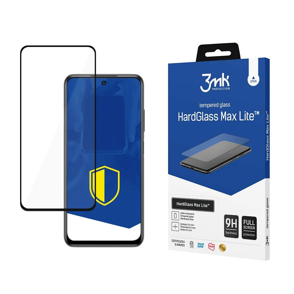 3mk HardGlass Max Lite Nero per Xiaomi Redmi 10 - Vetro Temperato 9H