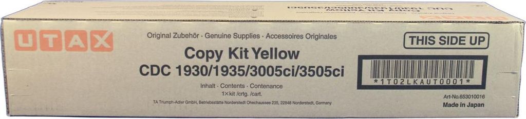 Utax 653010016 Tonerkartusche Gelb 15.000 Seiten für Utax CDC 1930