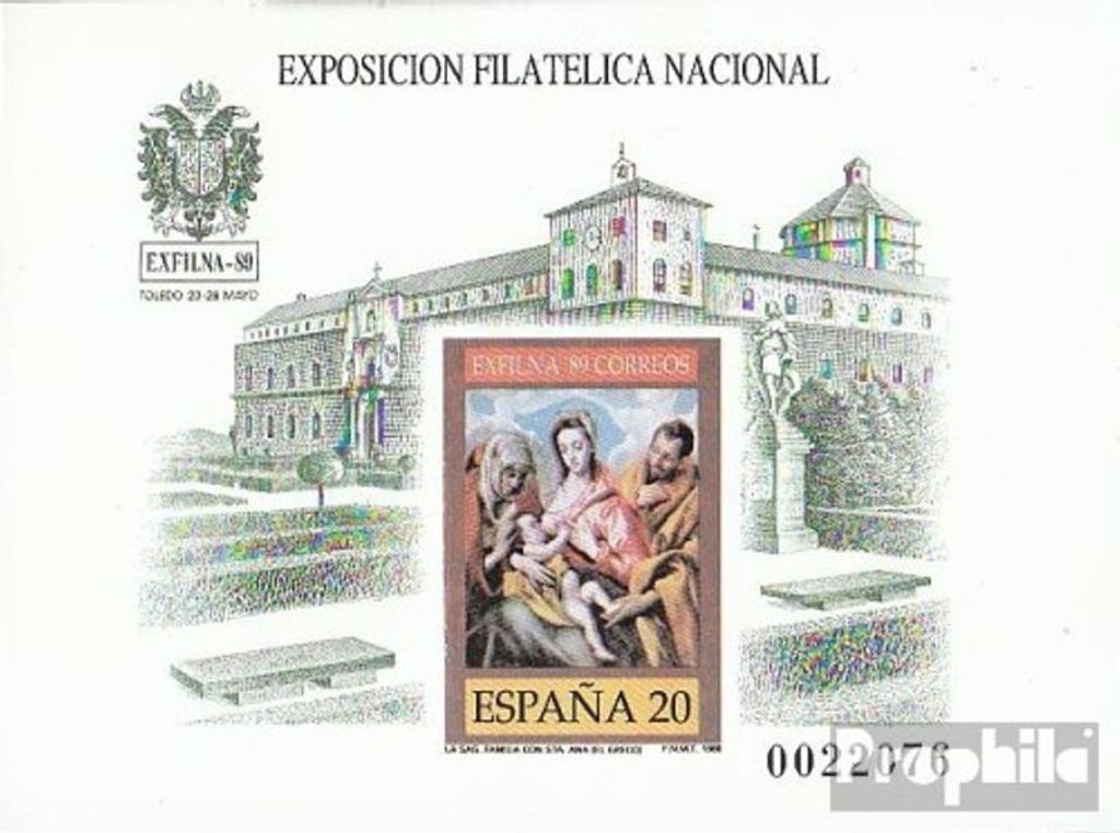 Briefmarken Spanien 1989 Mi Block34U (kompl.Ausg.) postfrisch EXFILNA 89