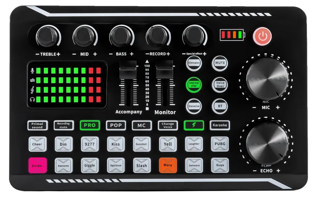 Console de mixage audio Bluetooth avec changeur de voix pour streaming