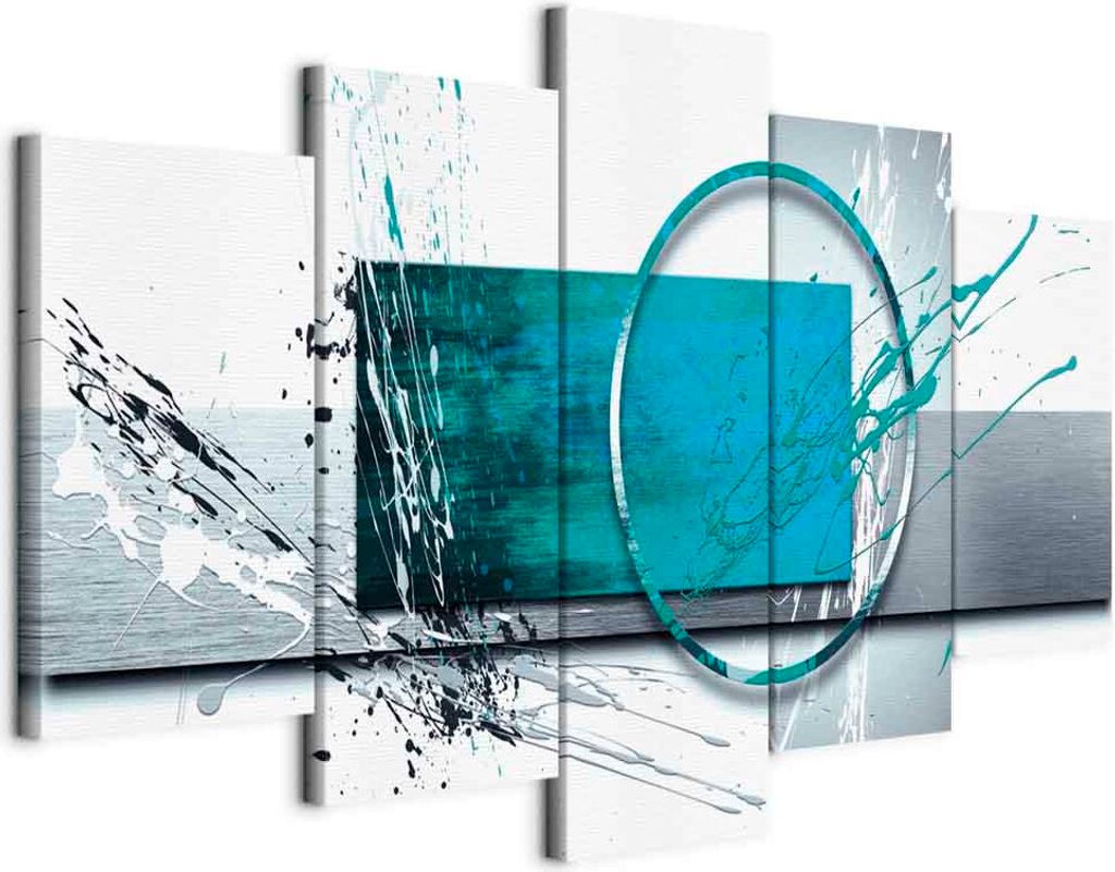 Vlies Leinwandbild - Turquoise Expression 100x50 cm Abstrakt a-A-0012-b-p