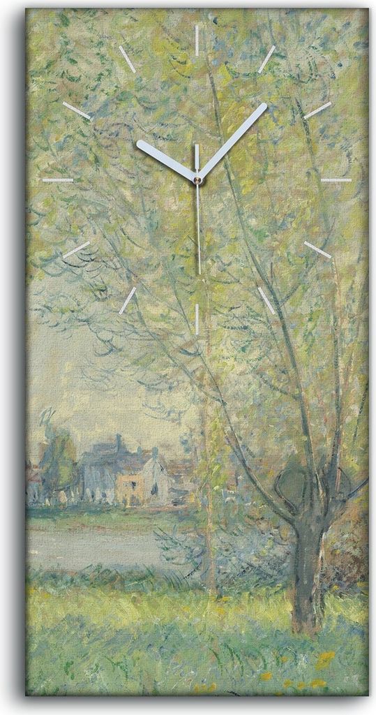 Küche Wohnzimmer Wand Leinwand Uhr Geräuschlos Kunstdruck 30x60 Die Weiden - weiße Hände