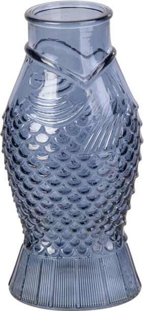 Glasvase - Fisch - blau - ca. 8,5 x 6,5 x 18 cm Produktbild 