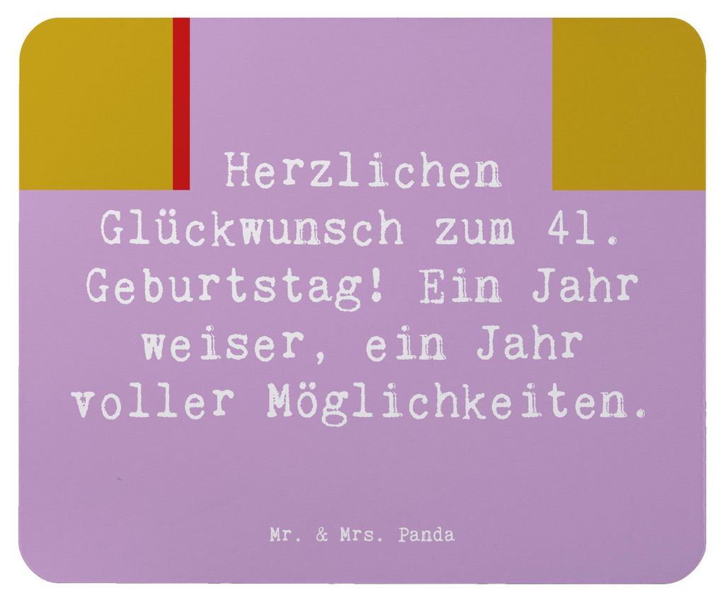 Mr. & Mrs. Panda Mousepad Spruch 41. Geburtstag Weisheit - Produktbild 