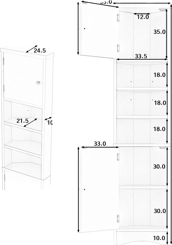 Meuble de rangement salle de bain gris anthracite - Colonne gain de place