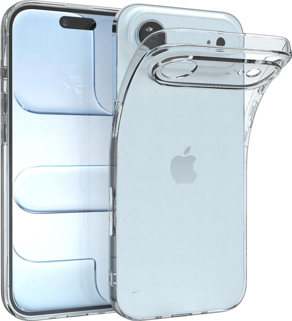 EAZY CASE Handyhülle Silikon Apple iPhone Air Slimcover Clear Clear hoher Rand für Bildschirm & Kamera, Flexibles Silikon, extra dünn und leicht